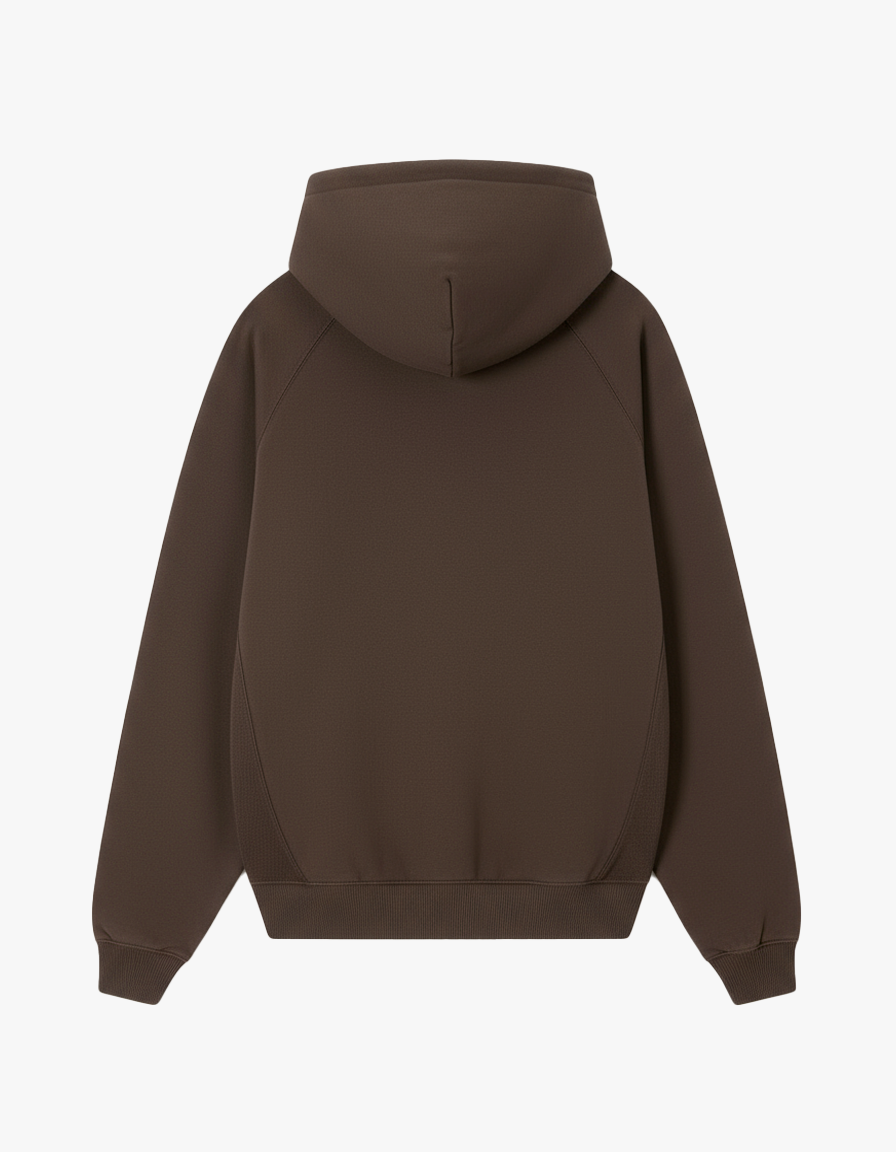 Essentials Zip-Up Hoodie Brown