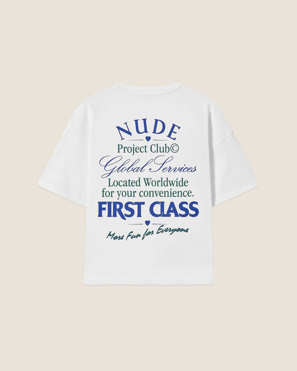 FIRST CLASS CROPPED TEE WHITE