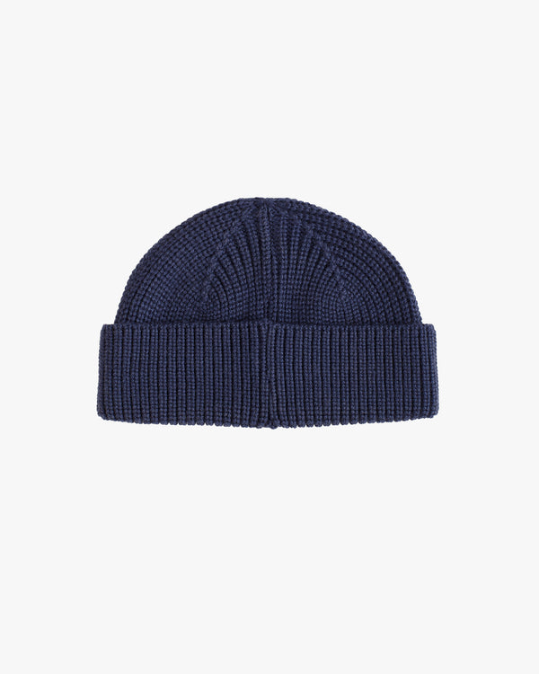 FISHERMAN BEANIE WITH PIN NAVY