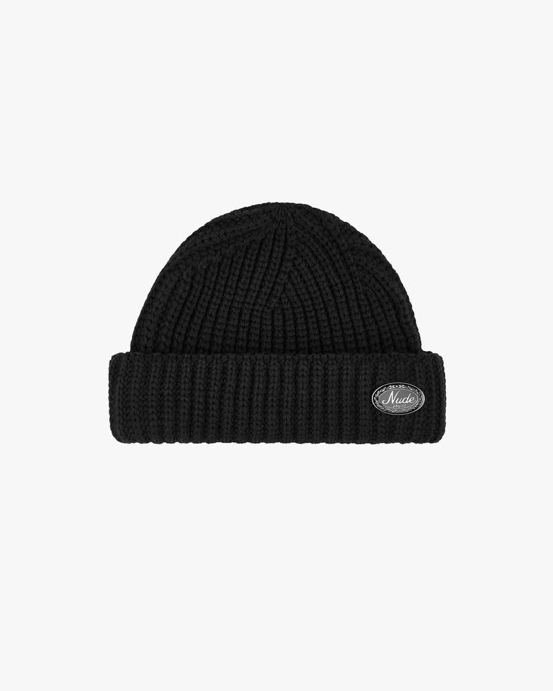 FISHERMAN LAUREL BEANIE BLACK