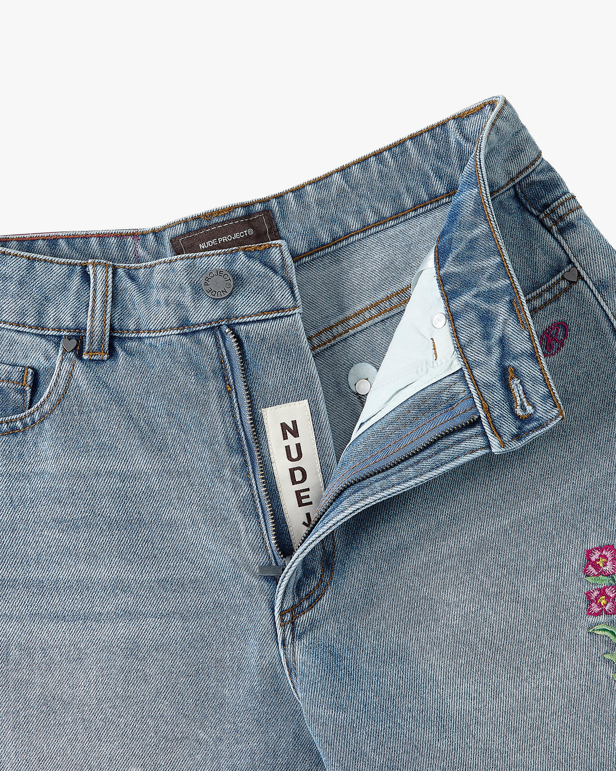 Pantalón Corto Denim Flowers