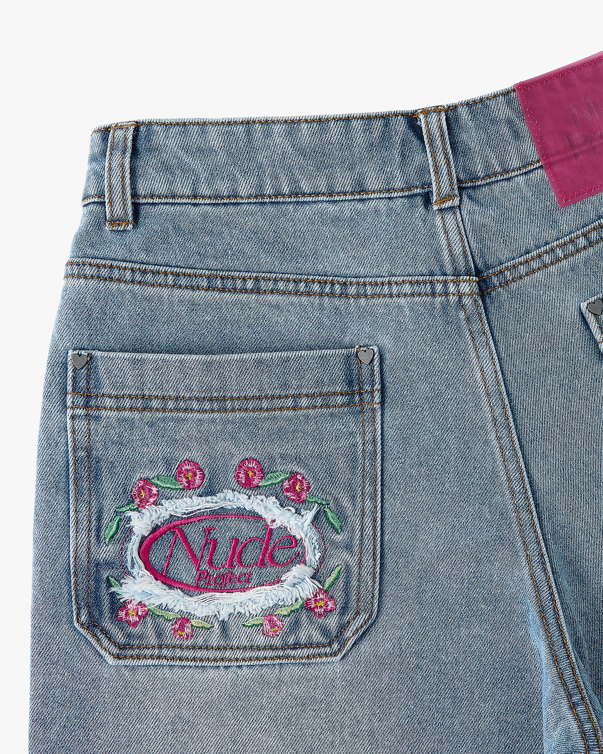 Pantalón Corto Denim Flowers