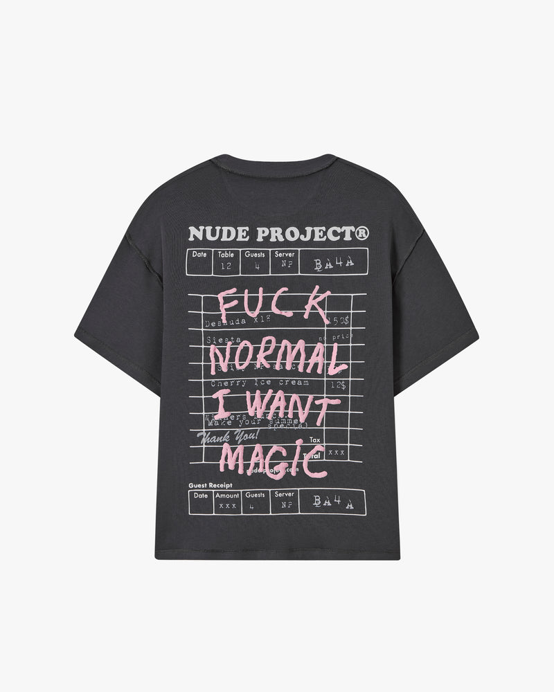 CAMISETA FUCK NORMAL GRIS OSCURO