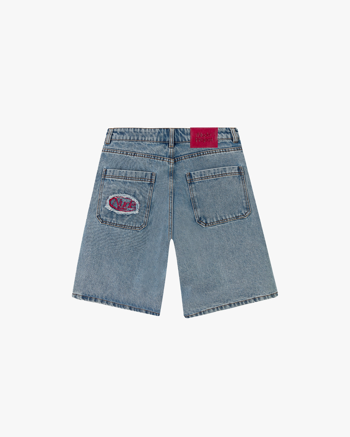 Face Denim Shorts