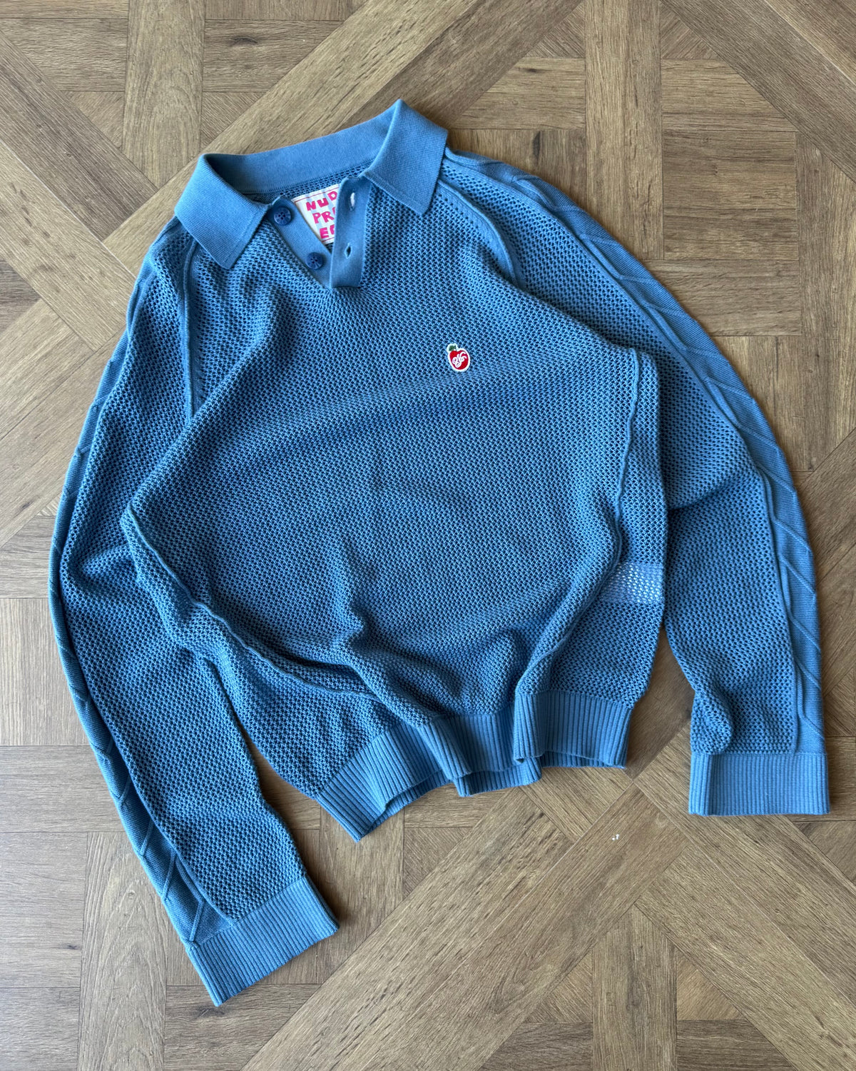 Raglan Knit Polo Blue