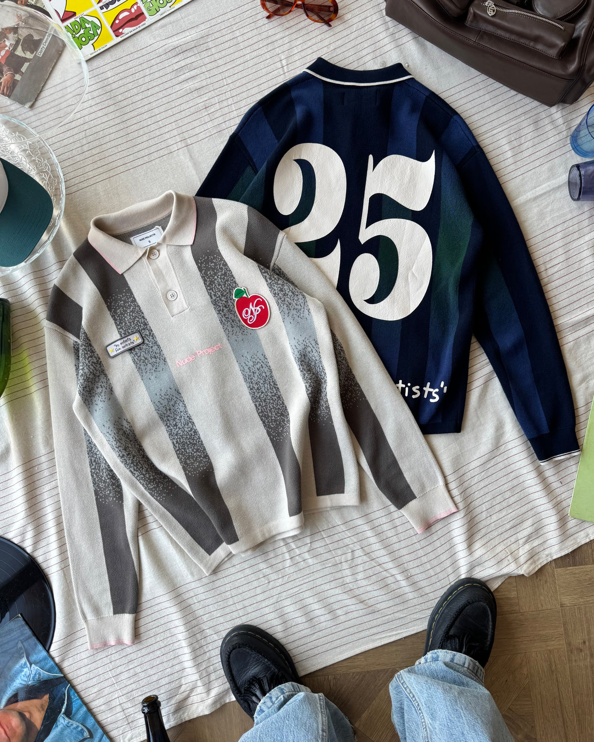 Vizcaya Football Polo Knit Grey