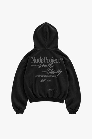 Global Soon Zip-Up Hoodie Black