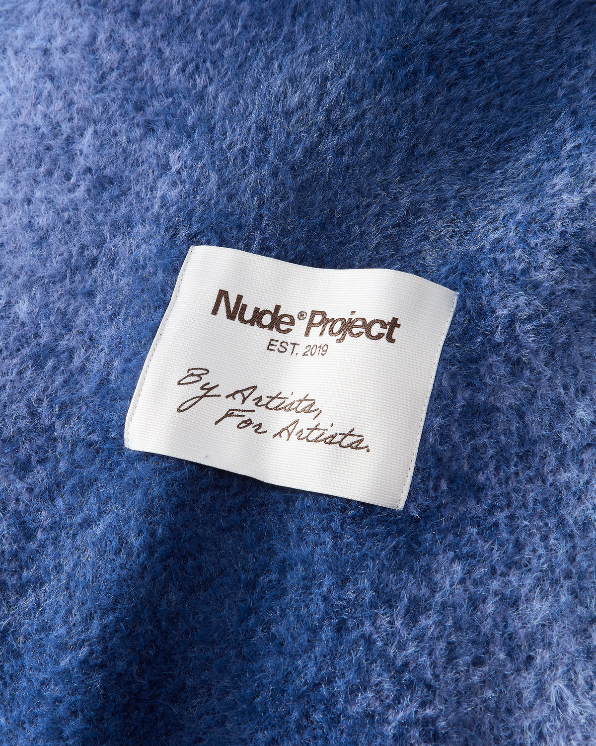 Gradient Knit Zip-Up Hoodie Blue