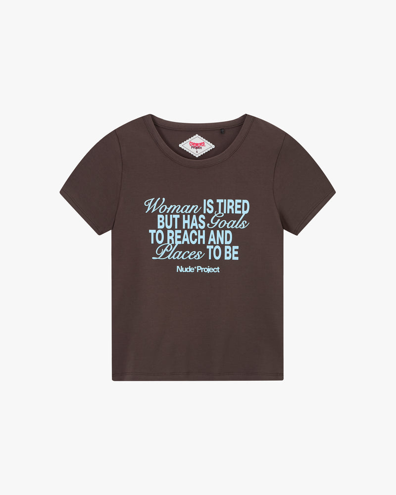 Goals Baby Tee Brown