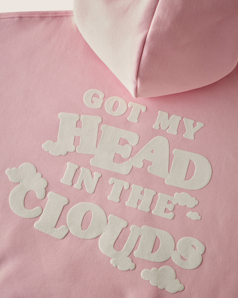 HEAD IN THE CLOUDS HOOD PINK