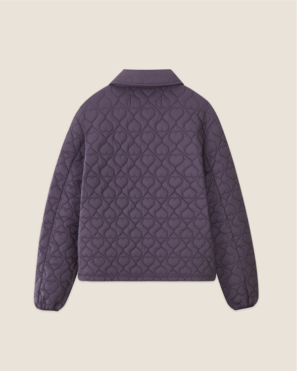 HEART QUILTED POLO PURPLE