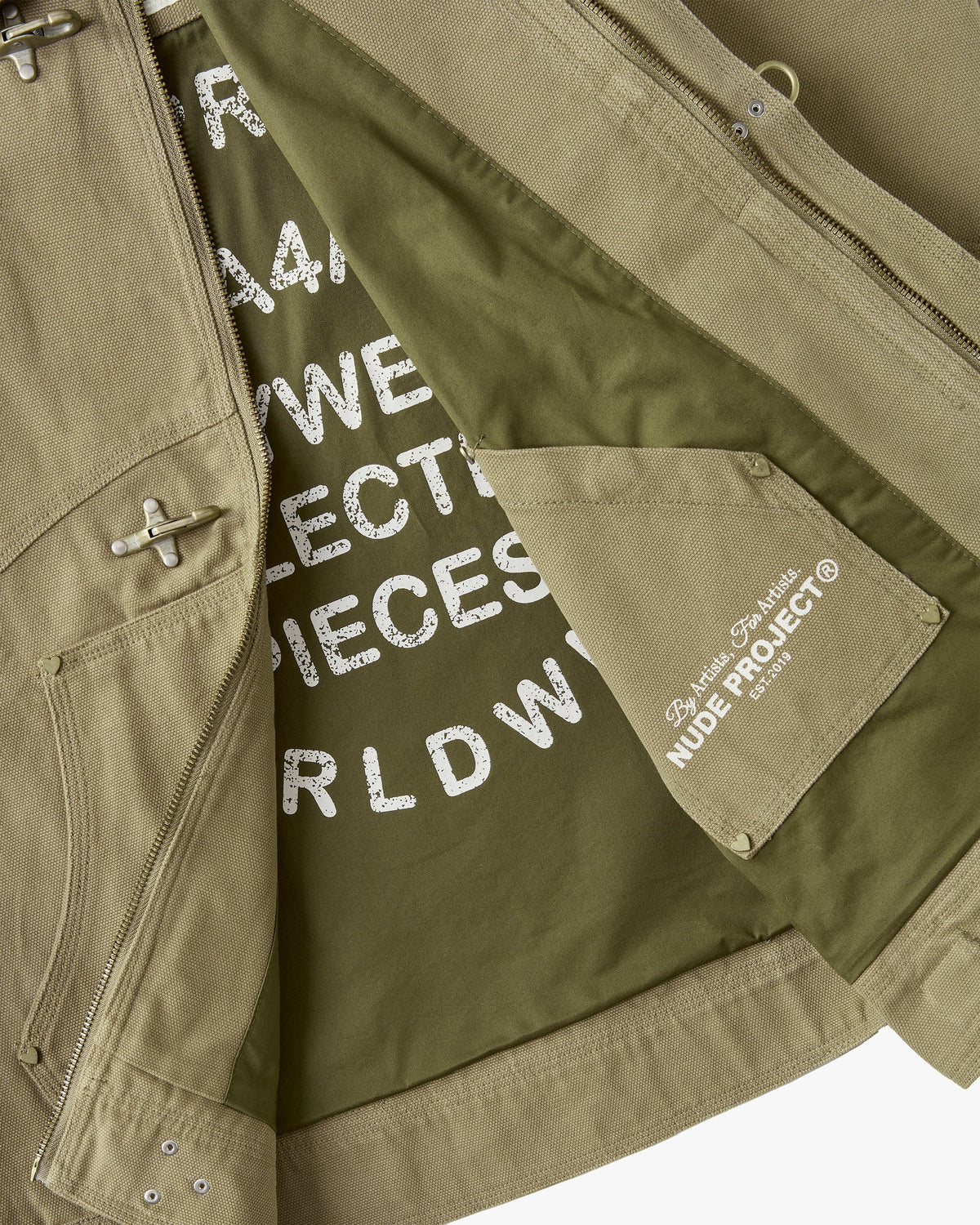 Heavy Canvas Trucker Jacket Khaki