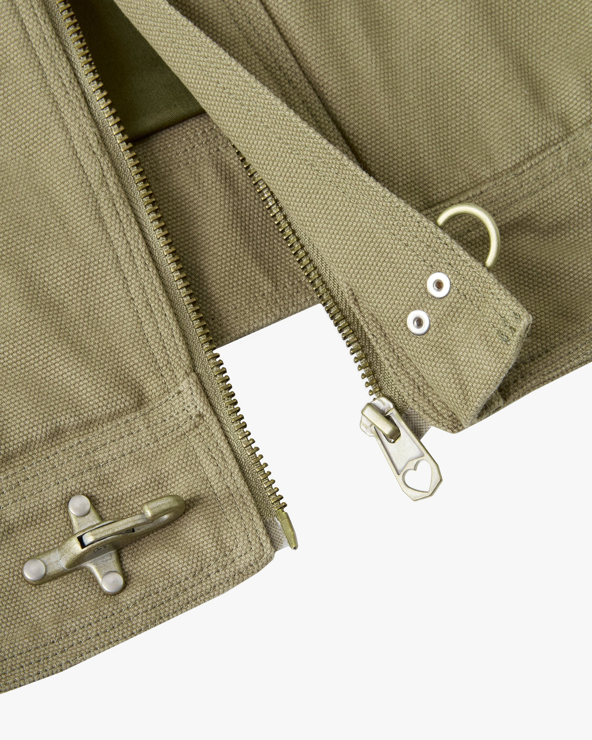 Heavy Canvas Trucker Jacket Khaki