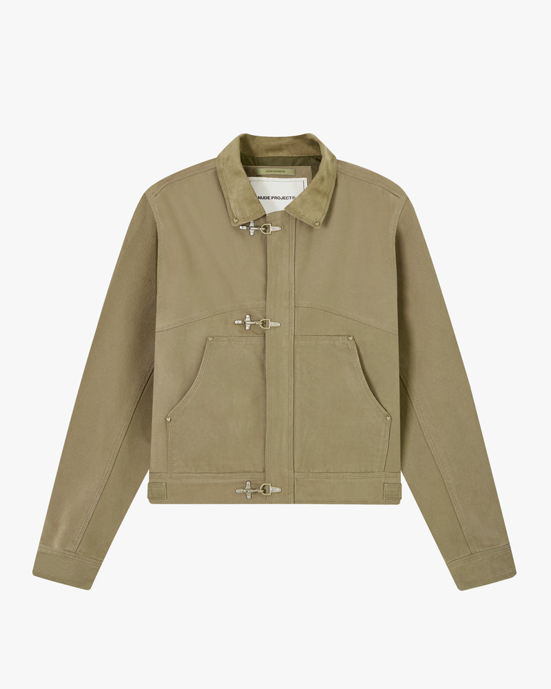 HEAVY CANVAS TRUCKER JACKET KHAKI NUDE PROJECT