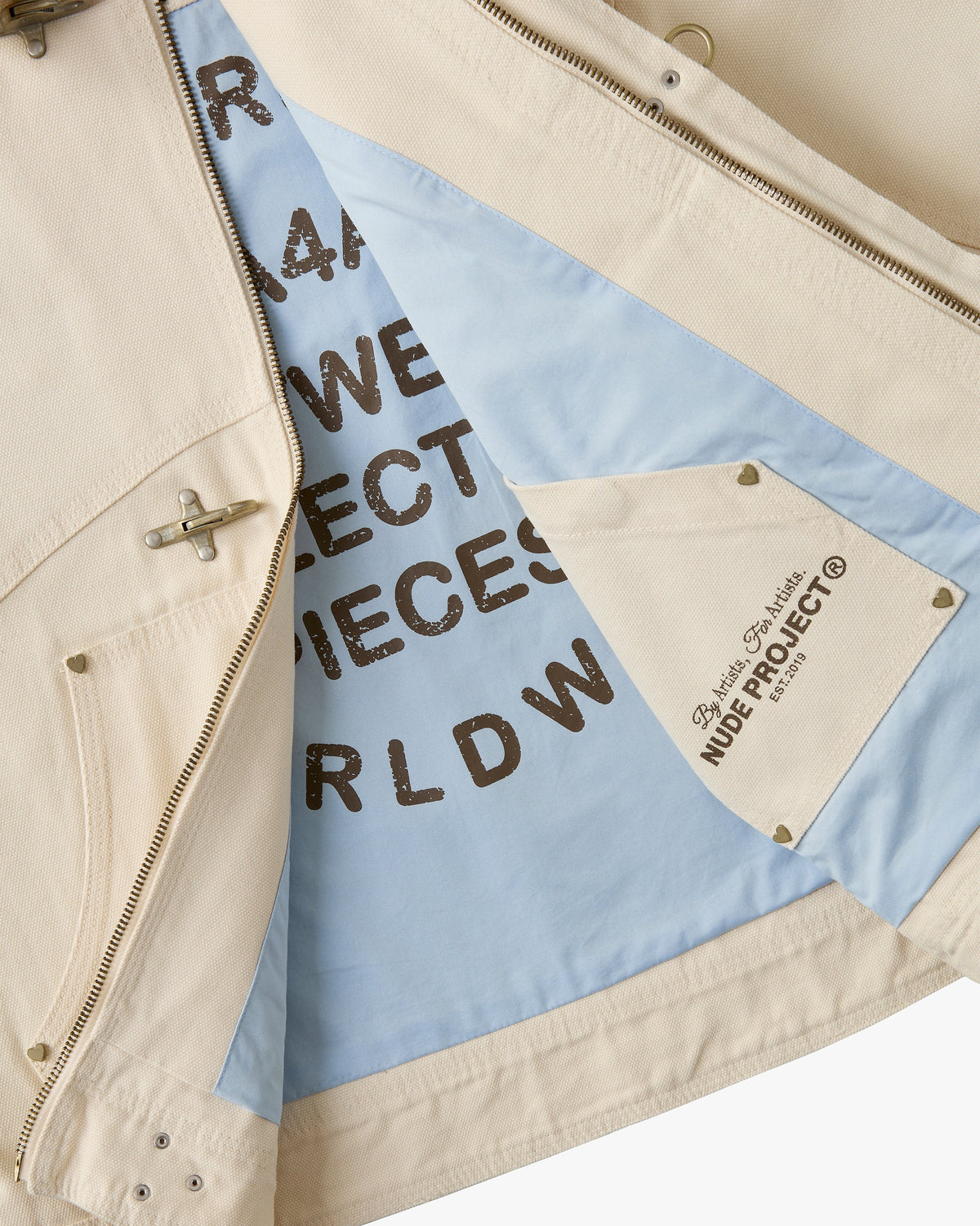 Heavy Canvas Trucker Jacket Offwhite