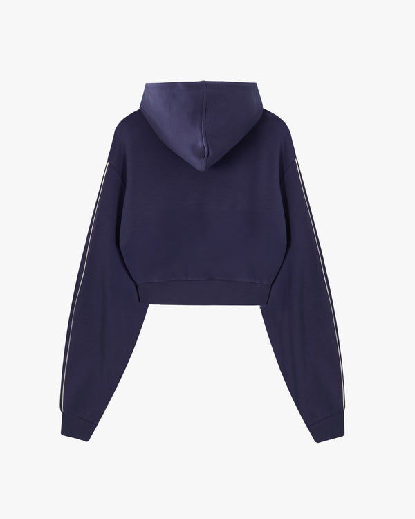 VARSITY CROPPED HOODIE NAVY