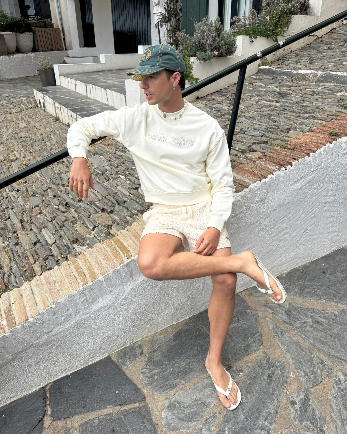 Sudadera Sin Capucha Blanco Crema