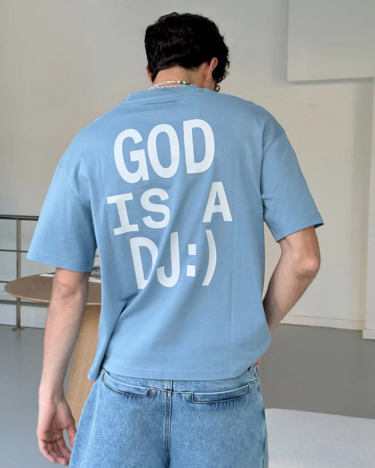 God Is A Dj Tee Baby Blue