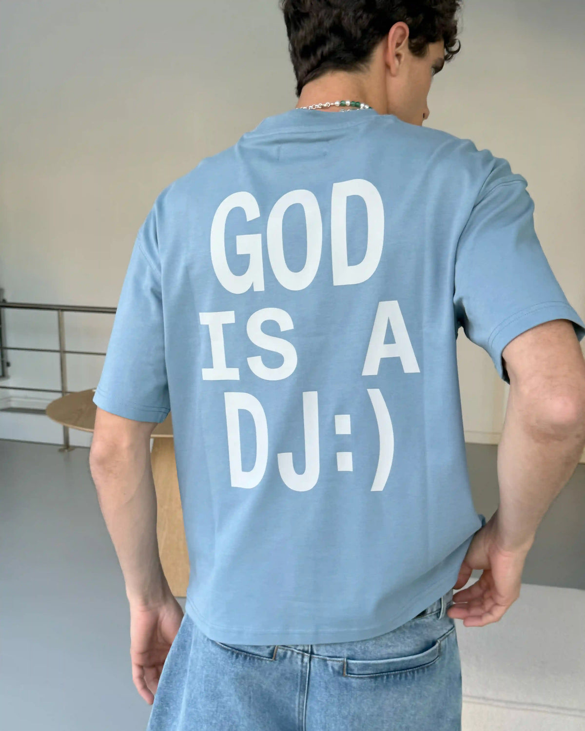 God Is A Dj Tee Baby Blue