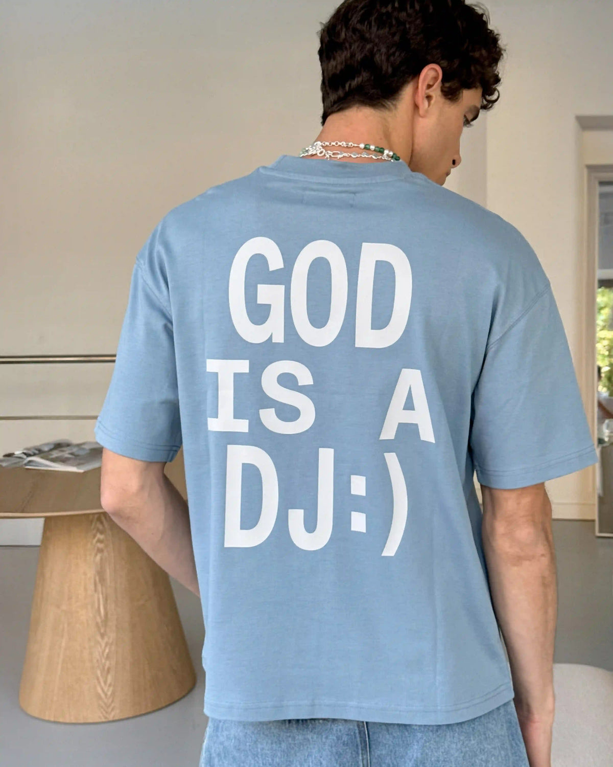 God Is A Dj Tee Baby Blue