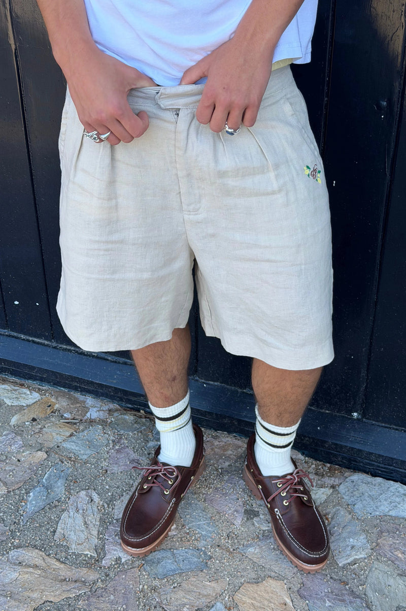 Kimchi Linen Shorts Beige