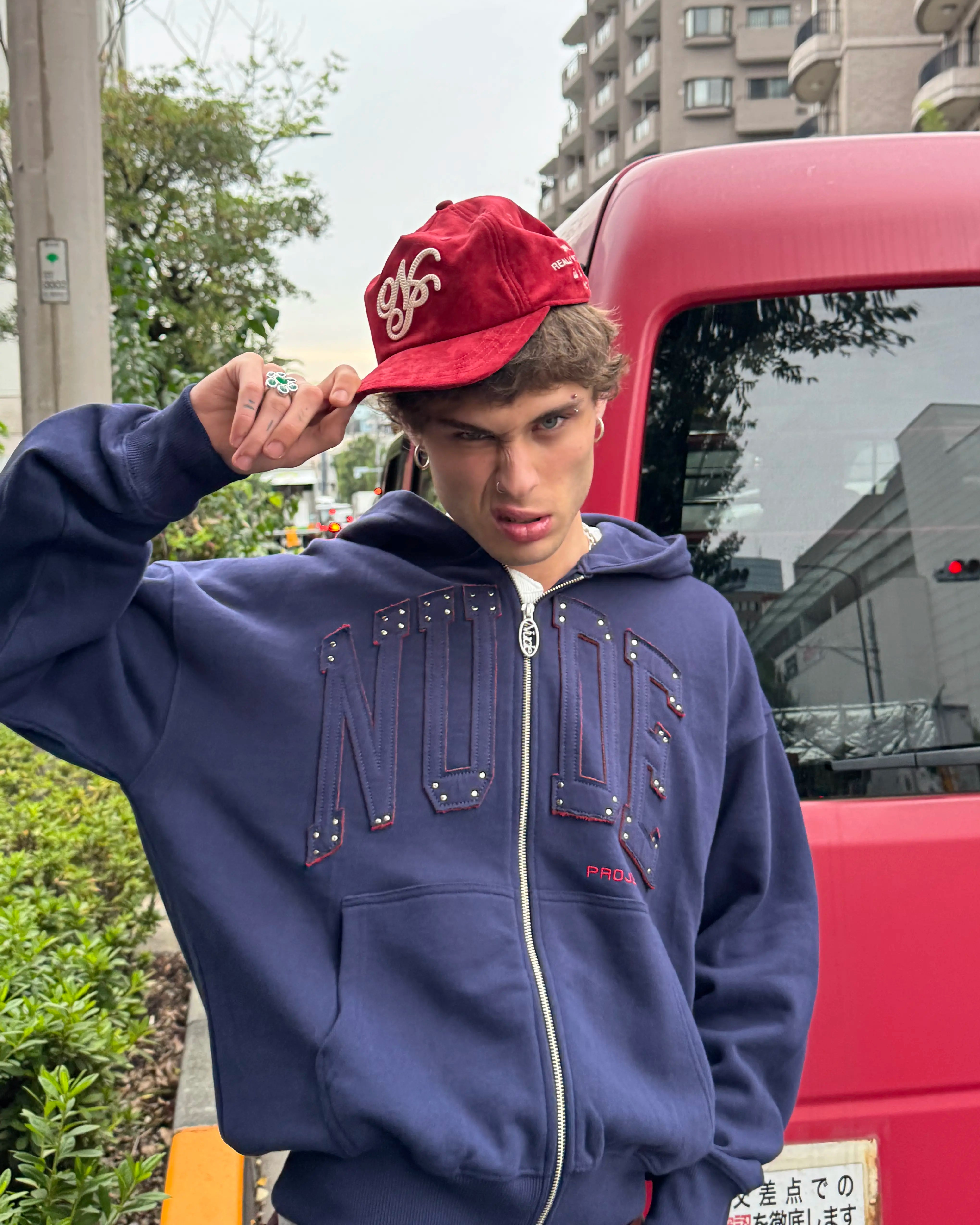 Kyoto Zip-Up Hoodie Navy – Nude Project Kyoto Zip-Up Hoodie Navy – Nude Project