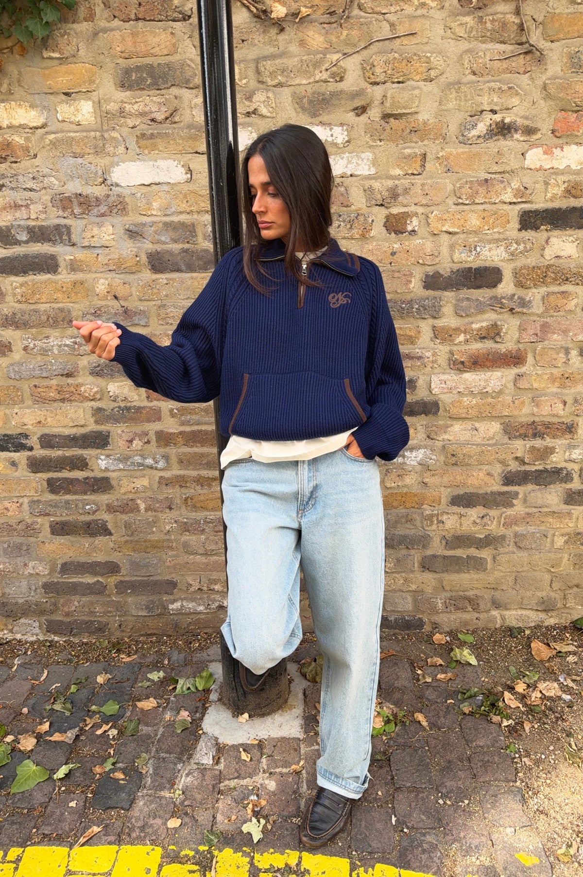 Ridgmount Quarter-Zip Knit Sweater Navy