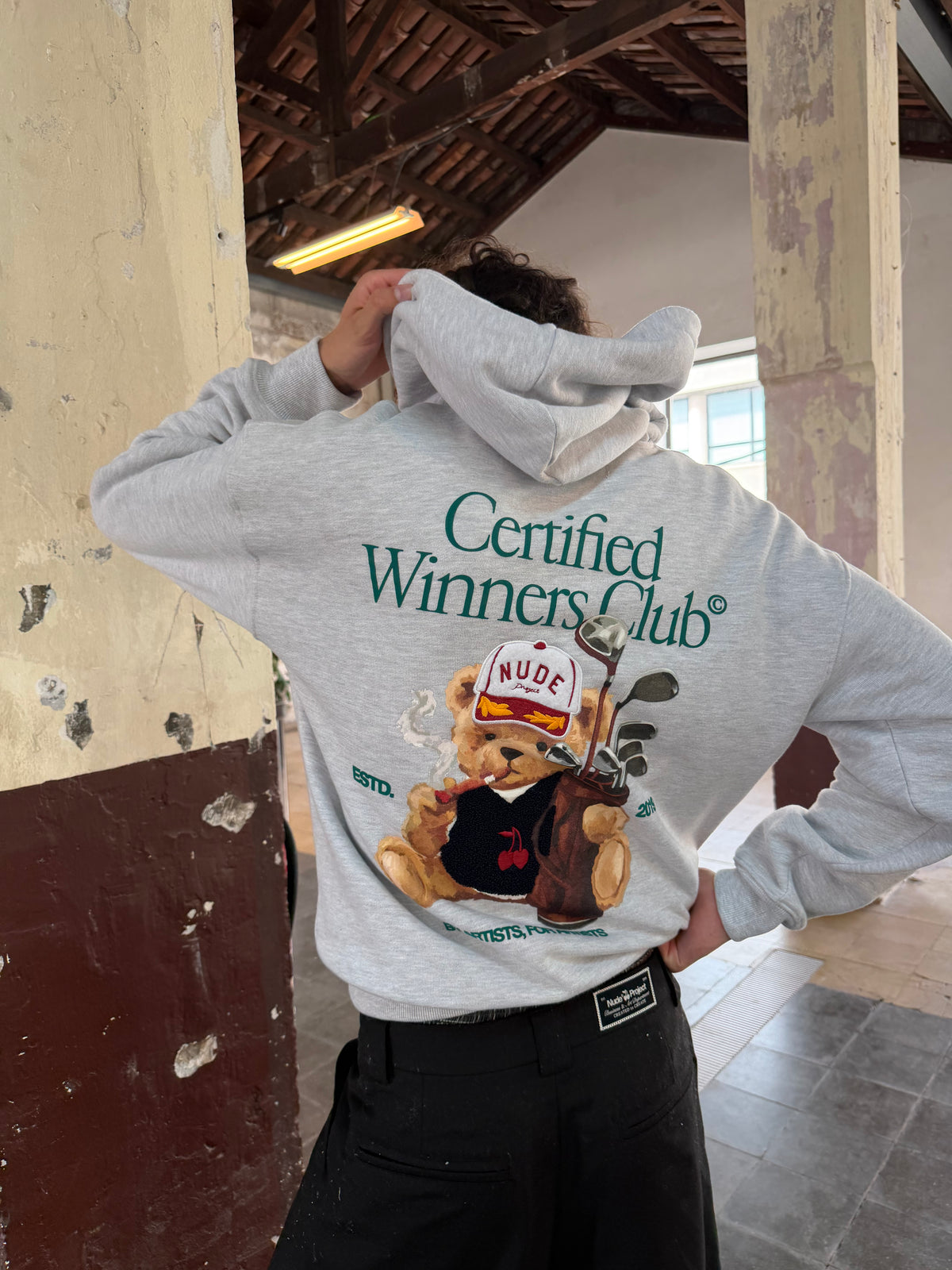 Winner Hoodie Grey Melange