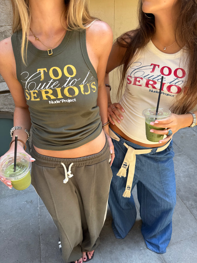 Too Serious Tank Top Khaki