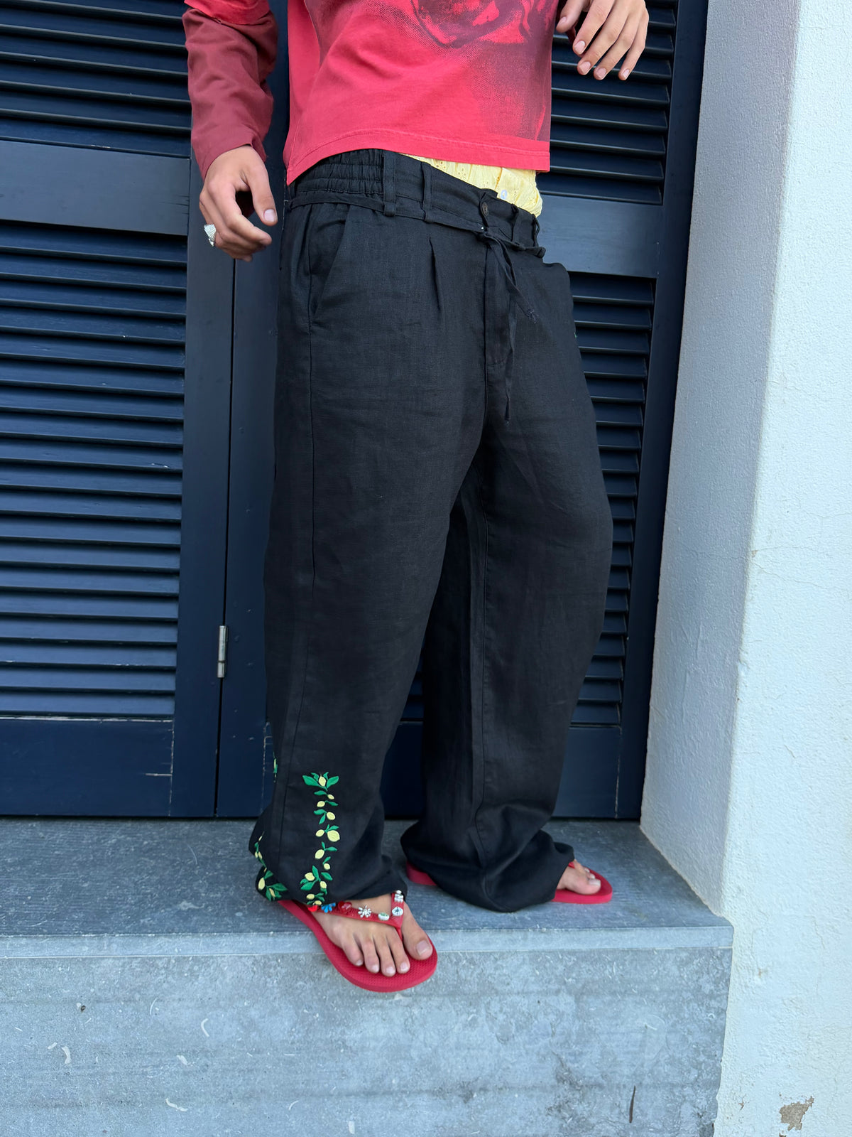 Kimchi Linen Pants Black