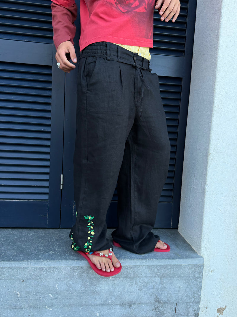 Kimchi Linen Pants Black
