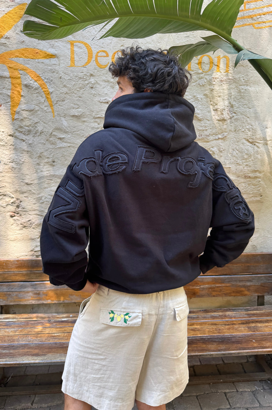 Marble Hoodie Black