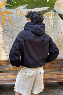 Marble Hoodie Black