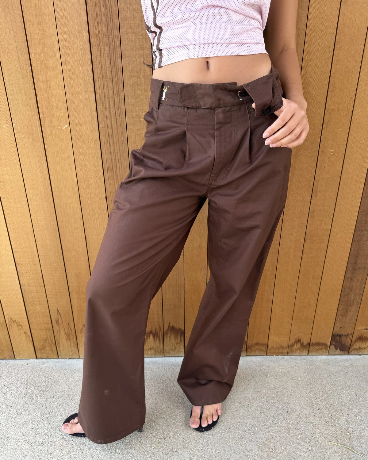 Pleated Chino Pants Brown