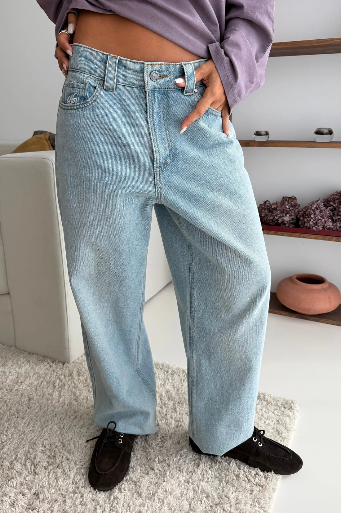 Basic Straight Jeans Light Blue