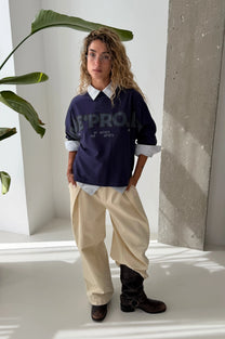 Macro Long-Sleeve T-Shirt Navy