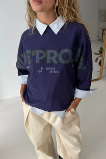 Macro Long-Sleeve T-Shirt Navy