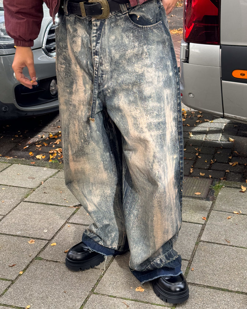 OLD BAGGY DENIM PANTS PAINTED