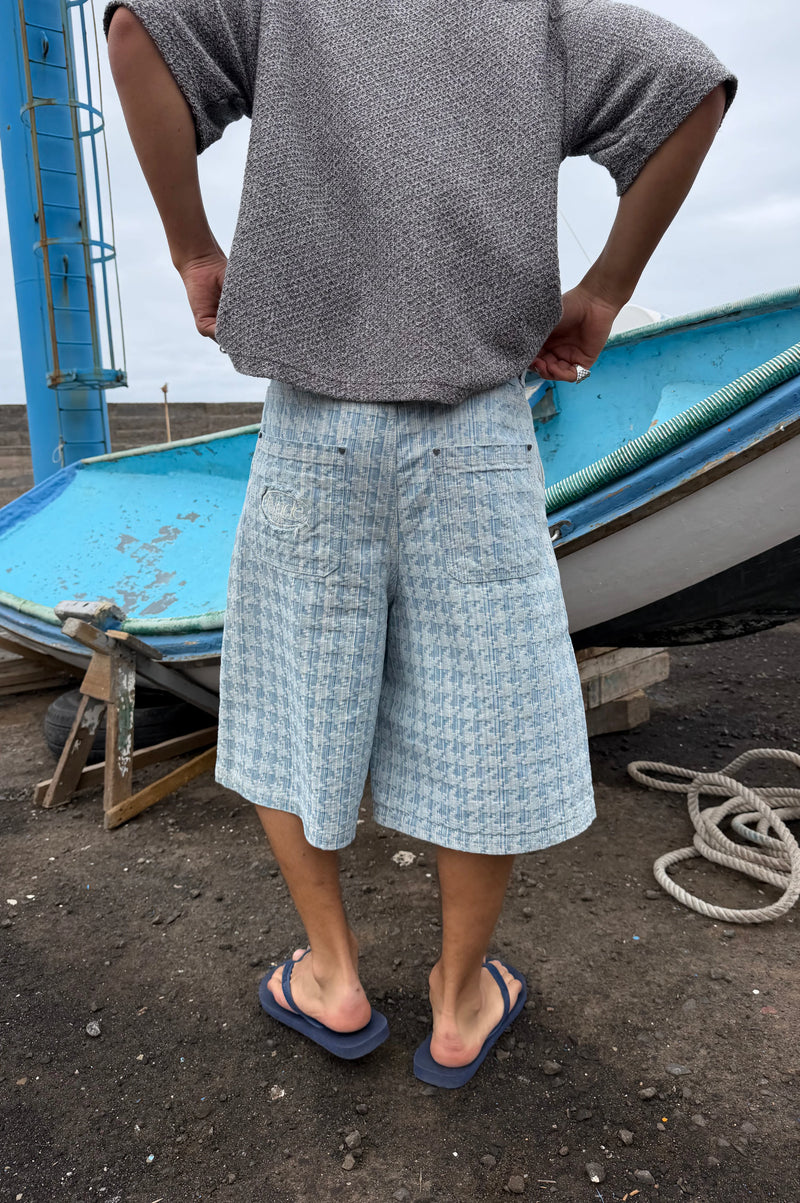Jacquard Denim Jorts
