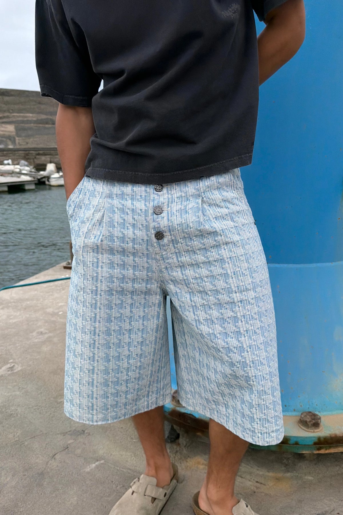 Jacquard Denim Jorts