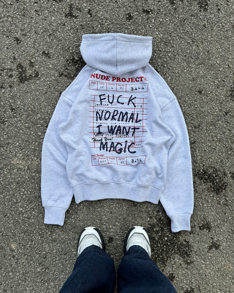 FUCK NORMAL HOODIE GREY MELANGE