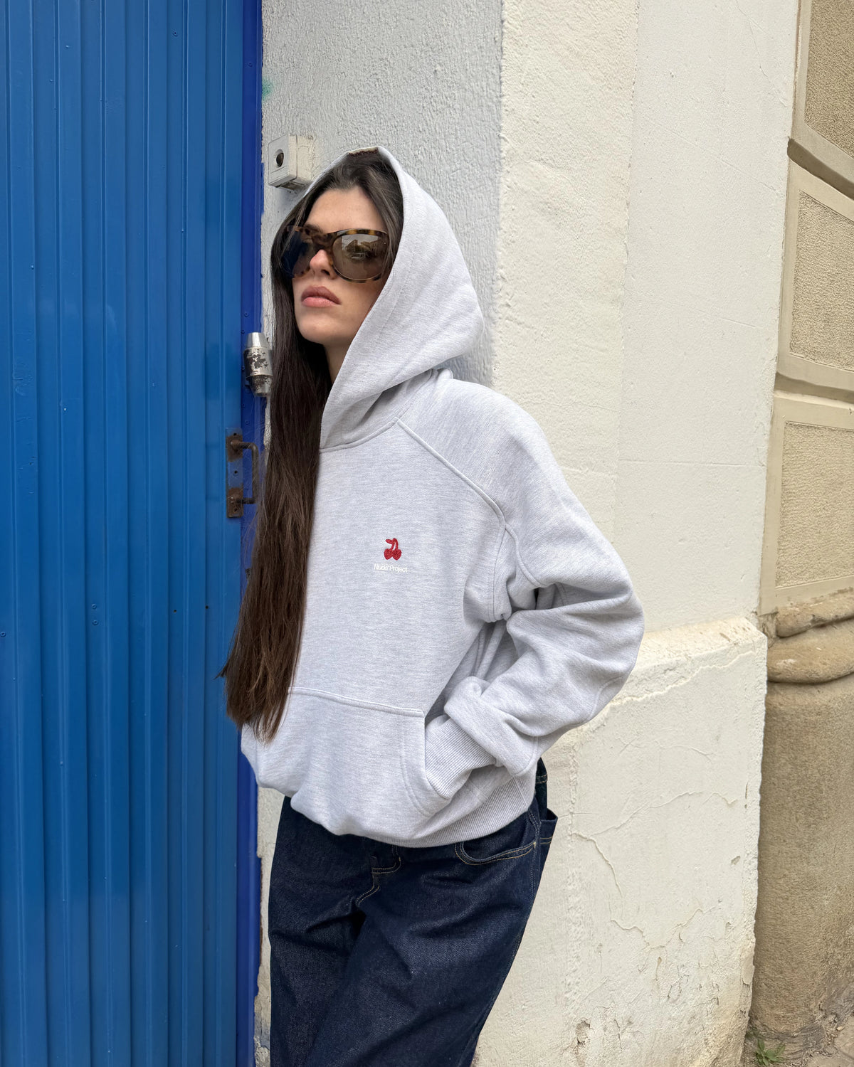 Basic Cherry Hoodie Grey