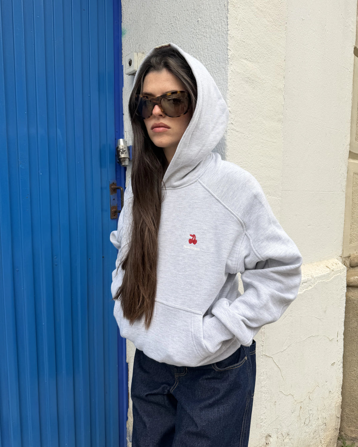 Basic Cherry Hoodie Grey