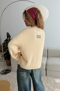 Wavy Knit Sweater Ivory