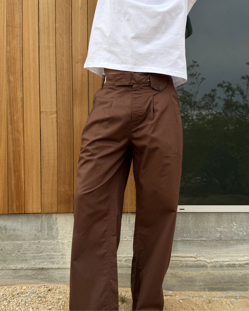 Pleated Chino Pants Brown