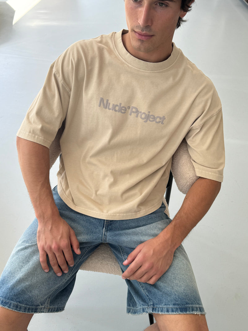 Box Logo Tee Beige