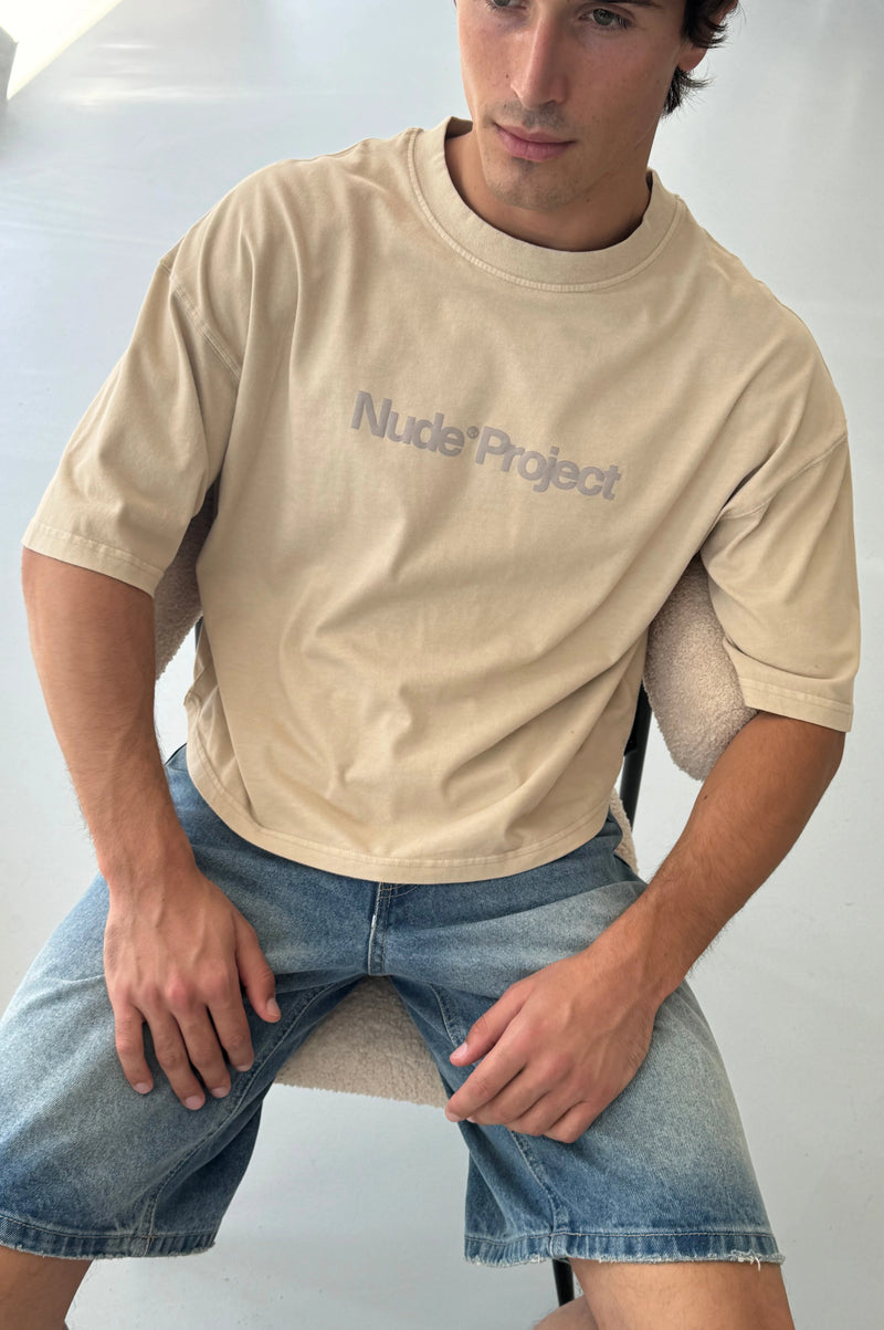 Box Logo Tee Beige