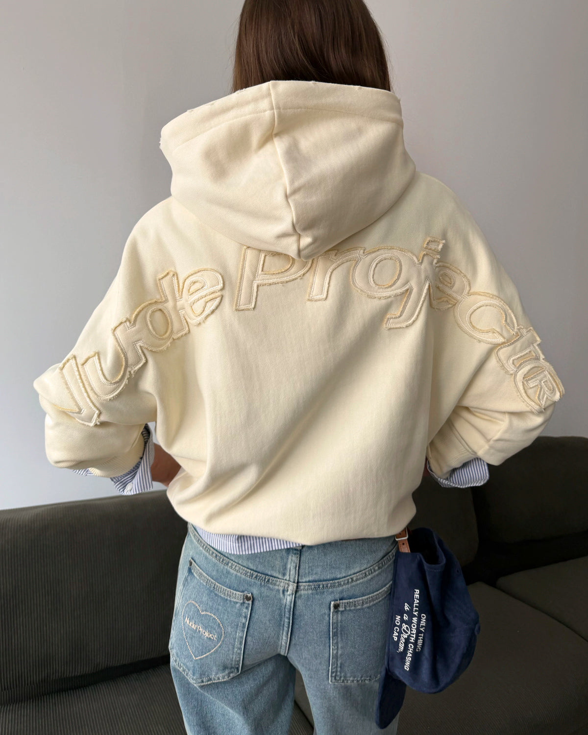 Marble Hoodie Marshmallow