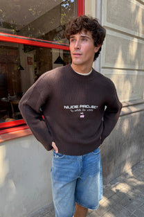 Wavy Knit Sweater Brown
