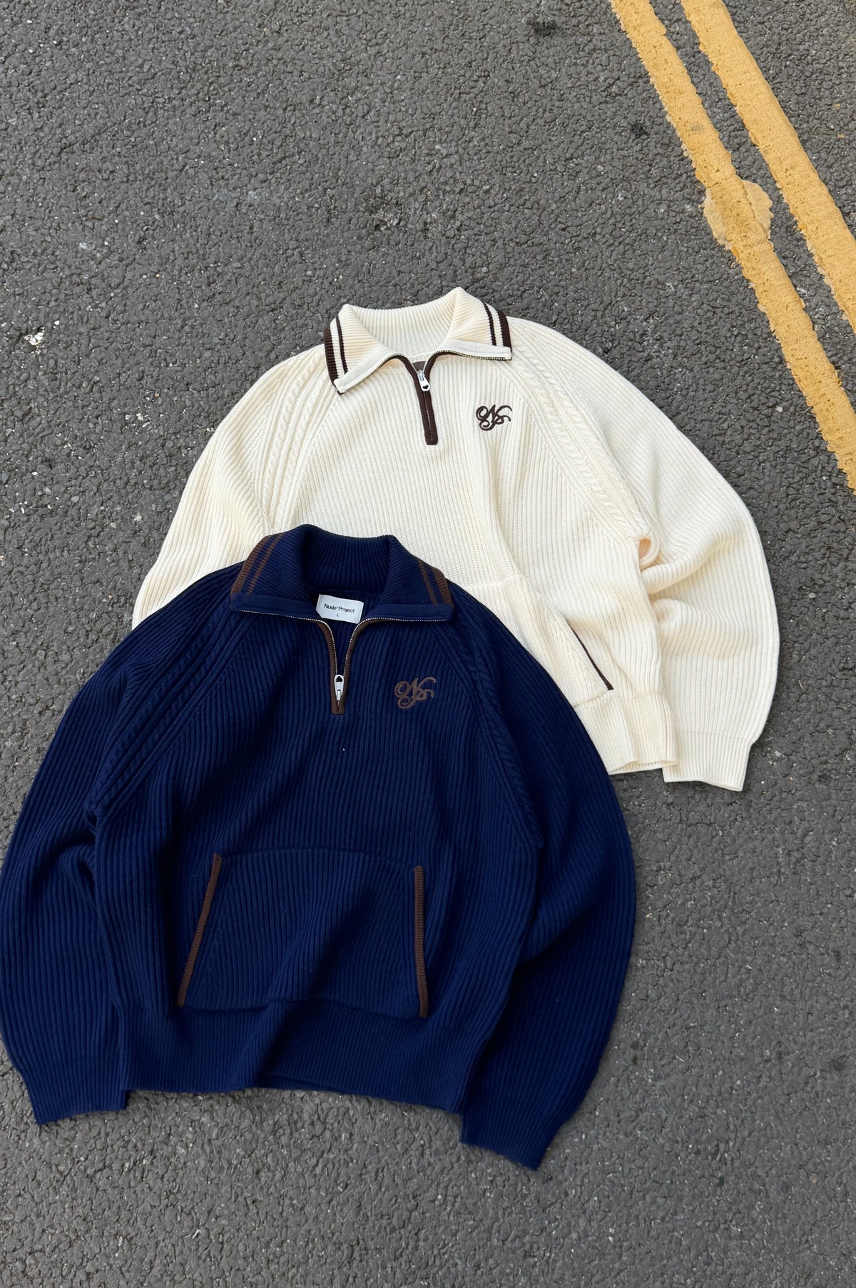 Ridgmount Quarter-Zip Knit Sweater Ivory